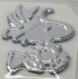Woodstock Thick Faux - Chrome Self - Adhesive Car, Laptop, Luggage Vinyl Emblem - snoopn4pnuts.com