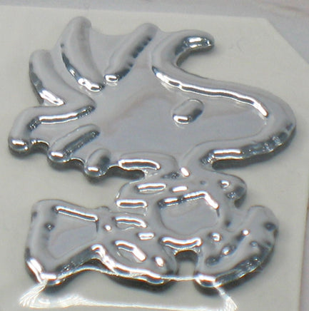Woodstock Thick Faux - Chrome Self - Adhesive Car, Laptop, Luggage Vinyl Emblem - snoopn4pnuts.com