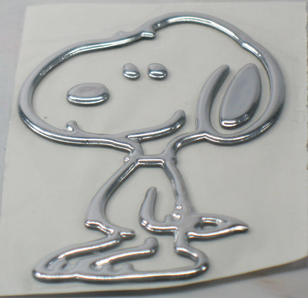Snoopy Thick Faux - Chrome Self - Adhesive Car, Laptop, Luggage Vinyl Emblem (5 Designs To Choose From) - snoopn4pnuts.com
