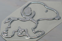 Snoopy Thick Faux - Chrome Self - Adhesive Car, Laptop, Luggage Vinyl Emblem (5 Designs To Choose From) - snoopn4pnuts.com