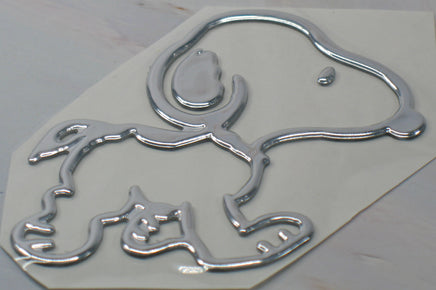 Snoopy Thick Faux - Chrome Self - Adhesive Car, Laptop, Luggage Vinyl Emblem (5 Designs To Choose From) - snoopn4pnuts.com