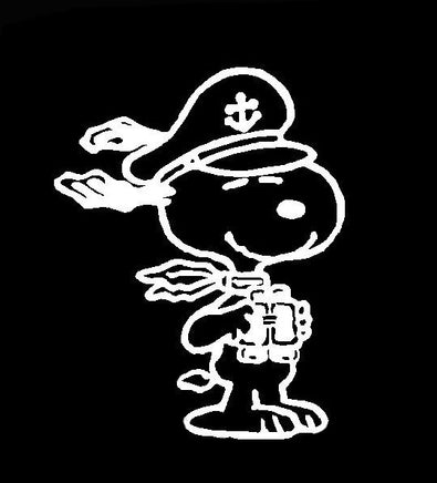 Snoopy Sailor Die - Cut Vinyl Decal - White - snoopn4pnuts.com