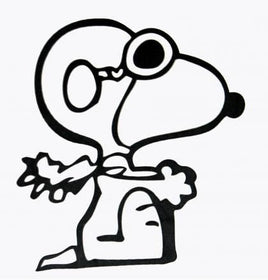 Flying Ace Snoopy Die - Cut Vinyl Decal - Black - snoopn4pnuts.com