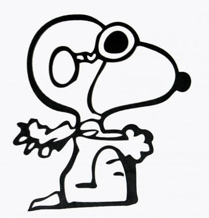 Flying Ace Snoopy Die - Cut Vinyl Decal - Black - snoopn4pnuts.com