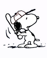 Snoopy Baseball Die-Cut Vinyl Decal - Black