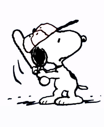 Snoopy Baseball Die - Cut Vinyl Decal - Black - snoopn4pnuts.com