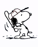 Snoopy Baseball Die-Cut Vinyl Decal - Black