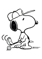 Snoopy Golfer Die-Cut Vinyl Decal - Black