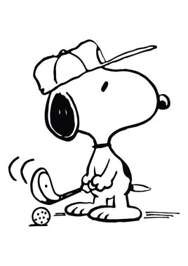 Snoopy Golfer Die - Cut Vinyl Decal - Black - snoopn4pnuts.com