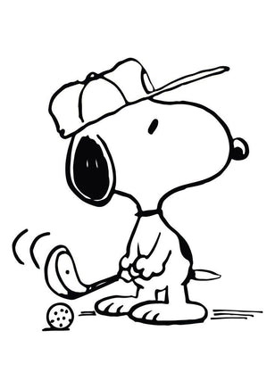 Snoopy Golfer Die - Cut Vinyl Decal - Black - snoopn4pnuts.com