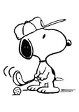 Snoopy Golfer Die-Cut Vinyl Decal - Black