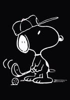 Snoopy Golfer Die-Cut Vinyl Decal - White
