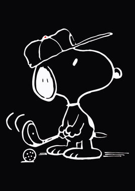 Snoopy Golfer Die - Cut Vinyl Decal - White - snoopn4pnuts.com