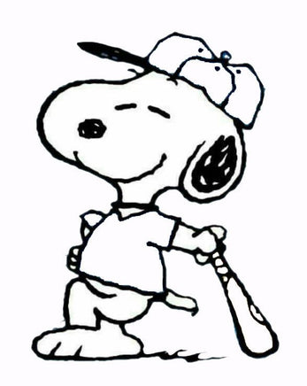 Snoopy Baseball Die - Cut Vinyl Decal - Black - snoopn4pnuts.com