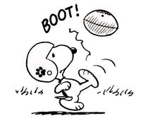 Snoopy Football Die-Cut Vinyl Decal - Black