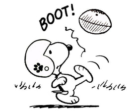 Snoopy Football Die - Cut Vinyl Decal - Black - snoopn4pnuts.com