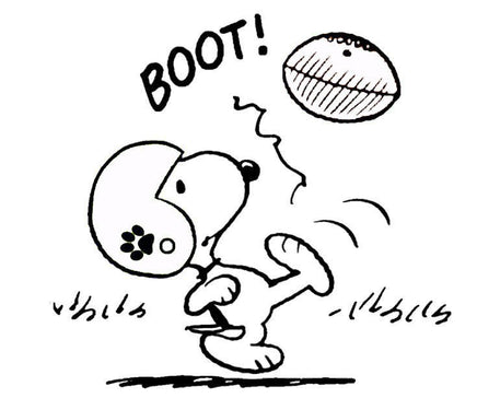 Snoopy Football Die - Cut Vinyl Decal - Black - snoopn4pnuts.com
