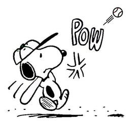Snoopy Baseball Die - Cut Vinyl Decal - Black (Copy) - snoopn4pnuts.com