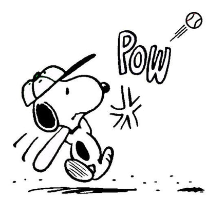 Snoopy Baseball Die - Cut Vinyl Decal - Black (Copy) - snoopn4pnuts.com