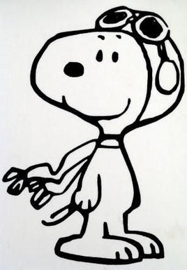 Flying Ace Snoopy Die - Cut Vinyl Decal - Black - snoopn4pnuts.com
