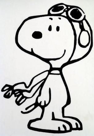 Flying Ace Snoopy Die - Cut Vinyl Decal - Black - snoopn4pnuts.com