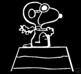 Flying Ace Snoopy on Doghouse Die-Cut Vinyl Decal - White