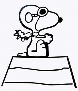 Flying Ace Snoopy Indoor/Outdoor Die-Cut Vinyl Decal (Solid Fill-Solid White)