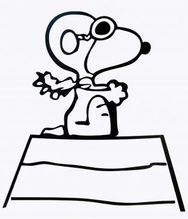 Flying Ace Snoopy Indoor/Outdoor Die-Cut Vinyl Decal (Solid Fill-Solid White)