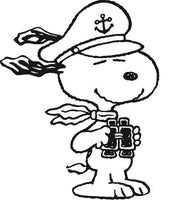 Snoopy Navy Sailor Die-Cut Vinyl Decal - Black