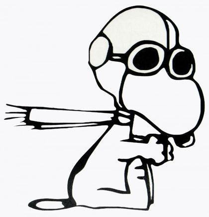 Flying Ace Snoopy Die - Cut Vinyl Decal - Black - snoopn4pnuts.com