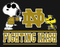 Snoopy College Football Indoor/Outdoor Waterproof Vinyl Decal - Notre Dame Fighting Irish