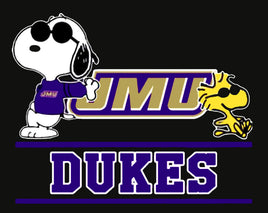 Snoopy College Football Indoor/Outdoor Waterproof Vinyl Decal - Jmu Dukes