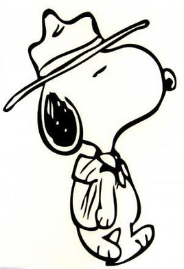 Snoopy Beagle Scout Die - Cut Vinyl Decal - Black - snoopn4pnuts.com