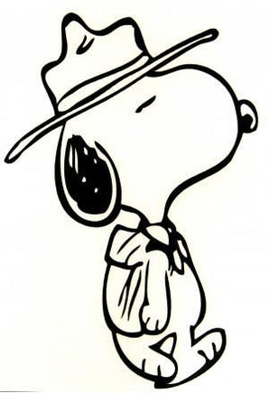 Snoopy Beagle Scout Die - Cut Vinyl Decal - Black - snoopn4pnuts.com