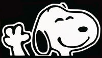 Snoopy Waving Die-Cut Vinyl Decal - White (Large)