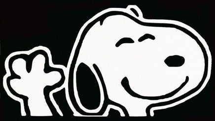 Snoopy Waving Die - Cut Vinyl Decal - White (Large) - snoopn4pnuts.com