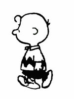 Charlie Brown Walking Die-Cut Vinyl Decal - Black