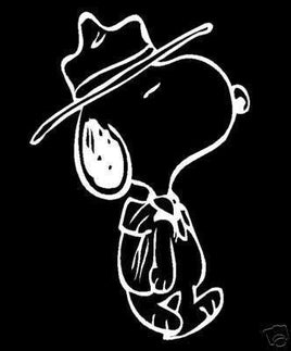 Snoopy Beagle Scout Die - Cut Vinyl Decal - White - snoopn4pnuts.com
