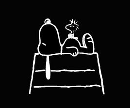Snoopy and Woodstock On Doghouse Die - Cut Vinyl Decal - White - snoopn4pnuts.com