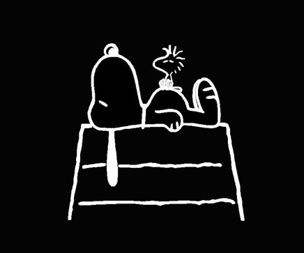 Snoopy and Woodstock On Doghouse Die - Cut Vinyl Decal - White - snoopn4pnuts.com