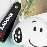 Grinning Snoopy Soft Vinyl Change Purse With Key Ring