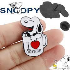 Snoopy Enamel Pin - I Love Coffee - snoopn4pnuts.com