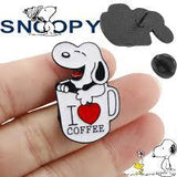 Snoopy Enamel Pin - I Love Coffee