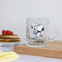 Snoopy Clear Glass Mug - But First Coffee - snoopn4pnuts.com