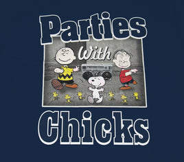 Peanuts T-Shirt - Parties With Chicks' (New But Near Mint) - snoopn4pnuts.com