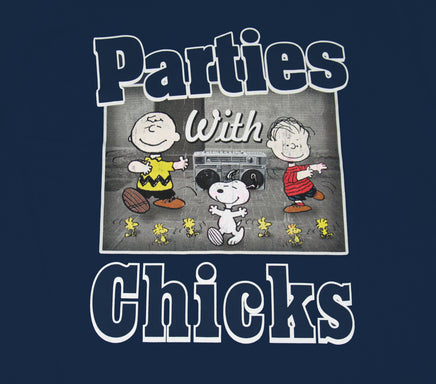 Peanuts T-Shirt - Parties With Chicks' (New But Near Mint) - snoopn4pnuts.com