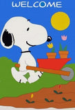 Peanuts Double-Sided Flag - Gardening Welcome