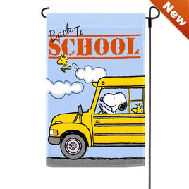 Peanuts Double - Sided Linen Flag - Back To School - snoopn4pnuts.com