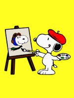 Peanuts Double-Sided Flag - Snoopy Artist