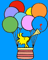 Peanuts Double - Sided Flag - Woodstock Hot Air Balloon - snoopn4pnuts.com
